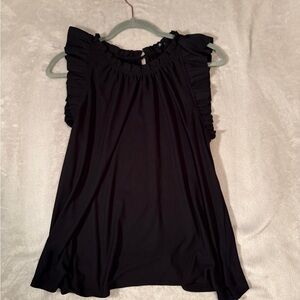 Elegant Black Ruffle Sleeve Top